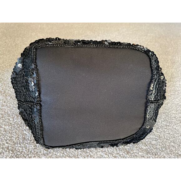 Adorable Black Sequined Mini Hobo Bag - Picture 4 of 7